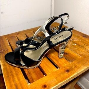 Anne Klein Open Toe Platform Woven Heels